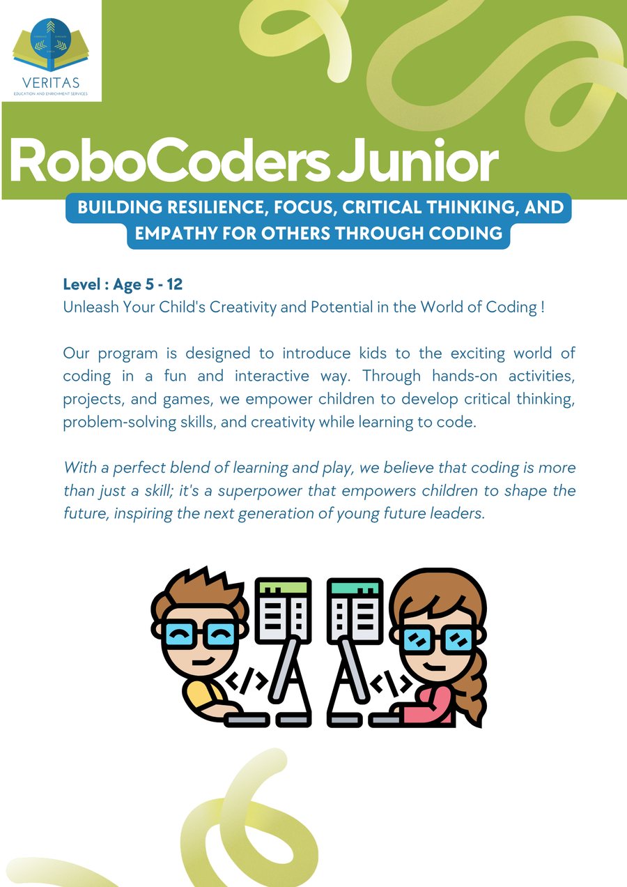 RoboCoders Junior programme brochure for Veritas Education Service